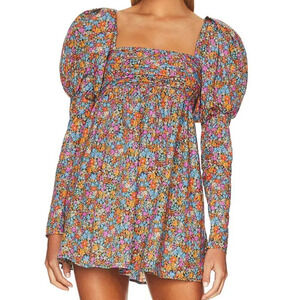 for love & lemons bright lights long sleeve mini dress For Love & Lemons Mimi Long Sleeve Mini Dress - White